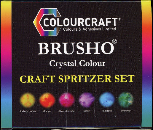 Brusho Craft Spritzer Crystal Colour Set, 0.5 Ounce 6 Pack