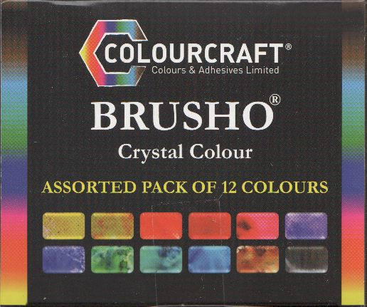 Brusho 12pc Craft Spritzer Crystal Colour Set