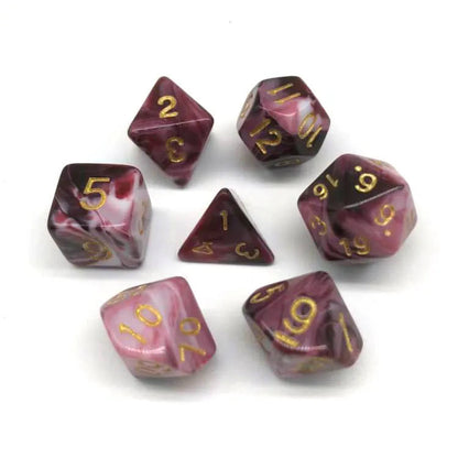 Red & Black Polyhedral DnD RPG Dice Set 7pc