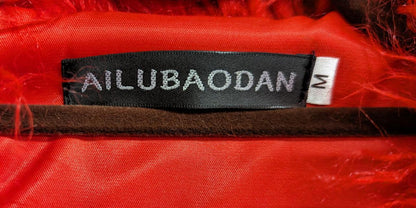 Ailubaodan Red Faux Fur Jacket