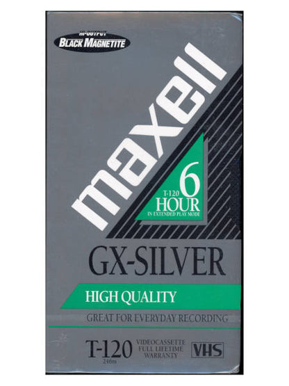 Maxell Silver T-120 VHS Video Cassette