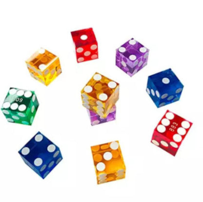 Set of 5 Sharp Edged 19mm Serialized Casino Dice