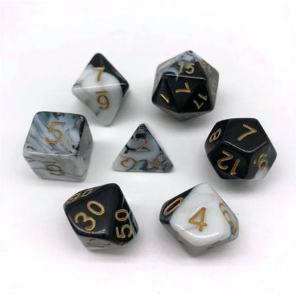 Multi Color Acrylic Polyhedral DnD RPG 7Pc Dice Set