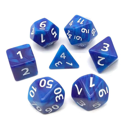 Multi Color Acrylic Polyhedral DnD RPG 7Pc Dice Set