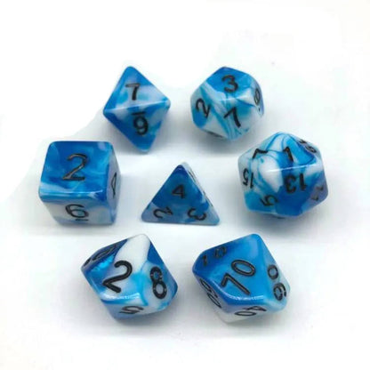 Multi Color Acrylic Polyhedral DnD RPG 7Pc Dice Set