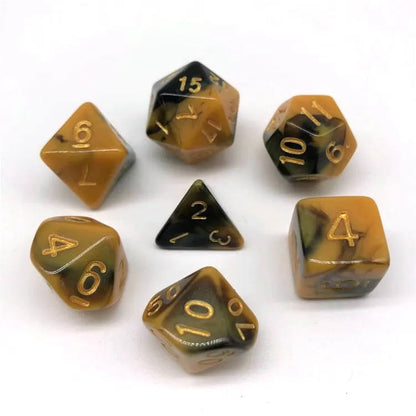 Multi Color Acrylic Polyhedral DnD RPG 7Pc Dice Set