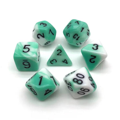 Multi Color Acrylic Polyhedral DnD RPG 7Pc Dice Set