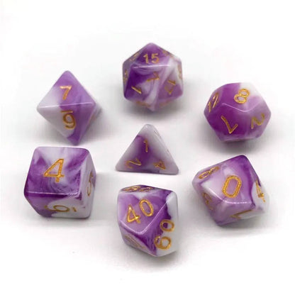 Multi Color Acrylic Polyhedral DnD RPG 7Pc Dice Set