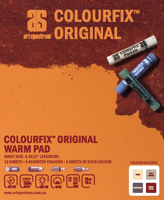 AS Colourfix™ Original (Medium) 12 sheet Pad 9.5 x 12 – Warm  (4 assorted colors)