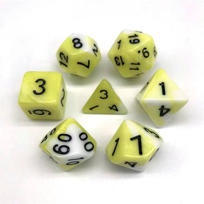 Multi Color Acrylic Polyhedral DnD RPG 7Pc Dice Set